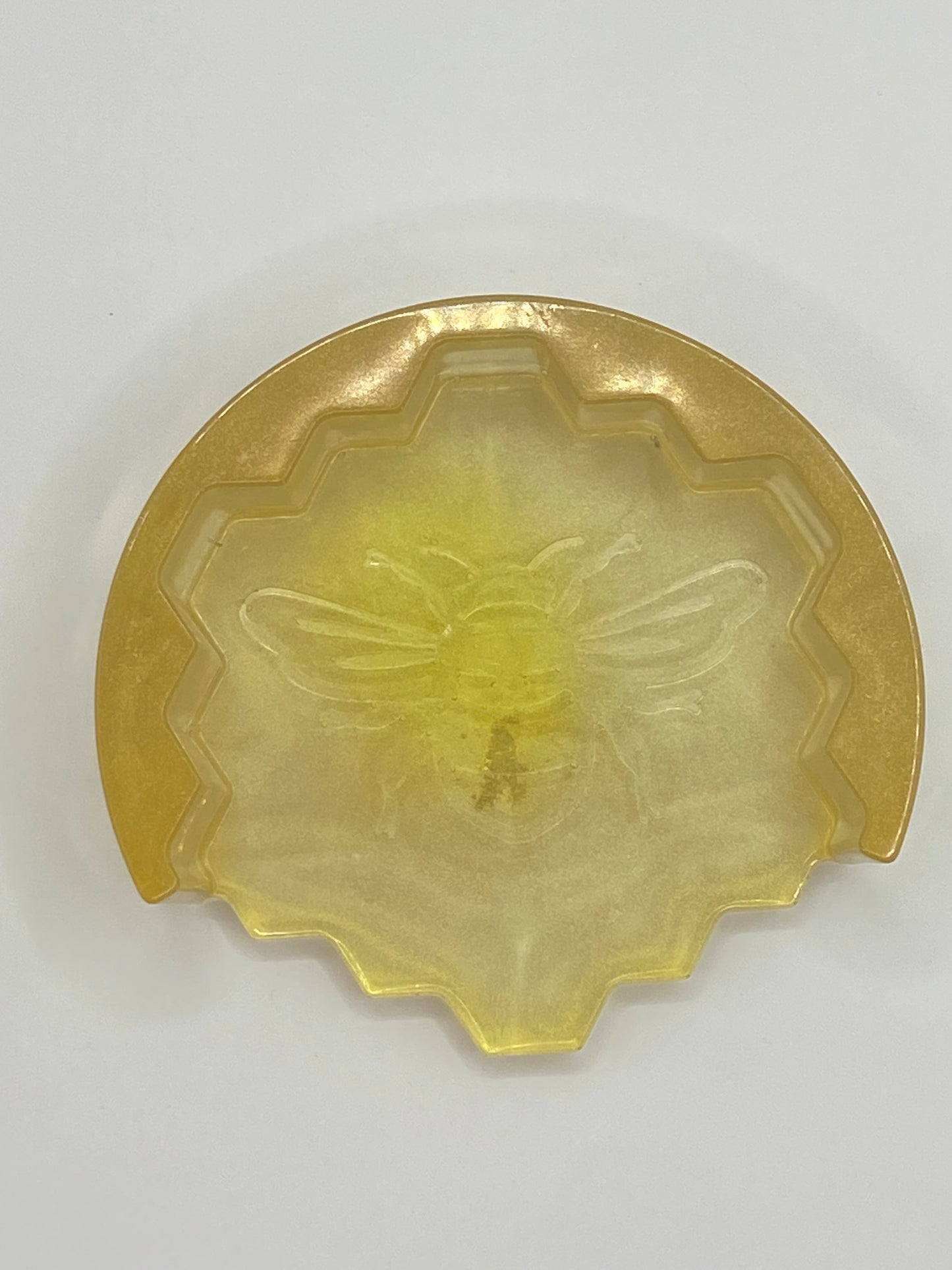 Glazen Onderzetters bijen geel